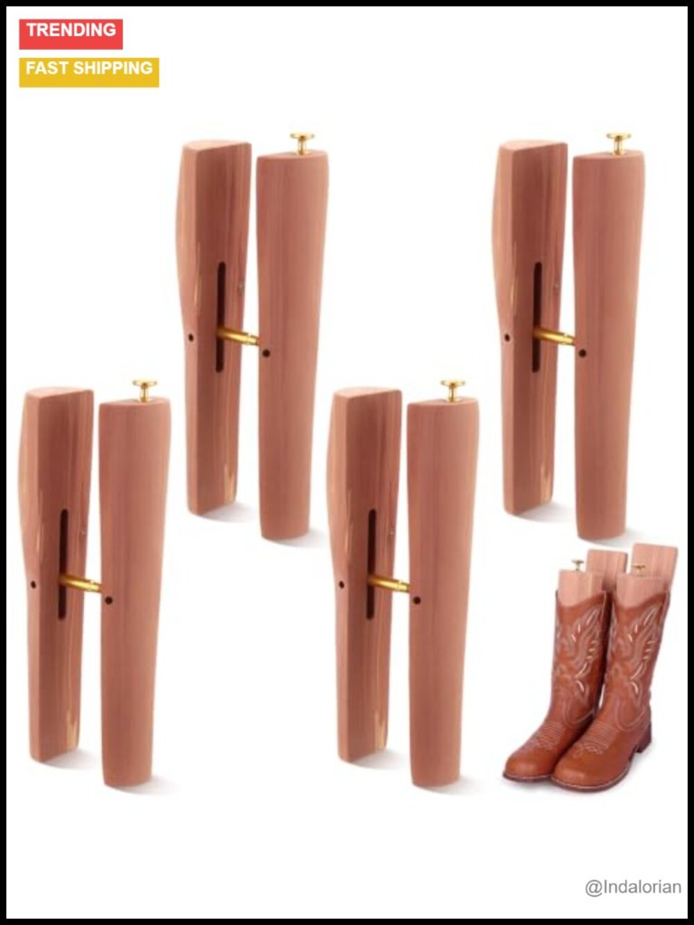 Cedar Boot Shaft Shaper 14 Inch Adjustable Insert for Tall Boots